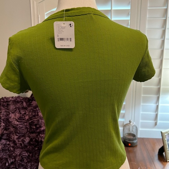 NWT Daydreamer x Free People collaboration Rose Pointelle Tee - Picture 2 of 8